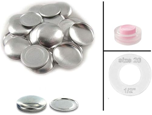 I Craft for Less - Botones tamaño 20 (12") para cubrirautoportar botones con parte trasera plana, cantidad de 50 (con herramienta y plantilla)
