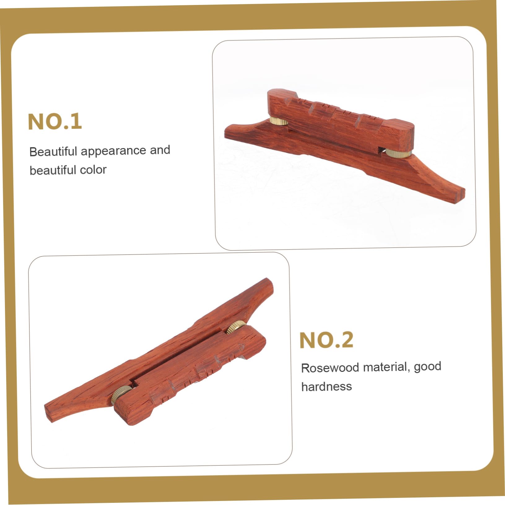 VICASKY Pont De Mandoline En Bois Épais Pont Remplaçable En Palissandre Accessoires Pour Mandoline Réglable Et Solide Pièces D'instrument De Musique