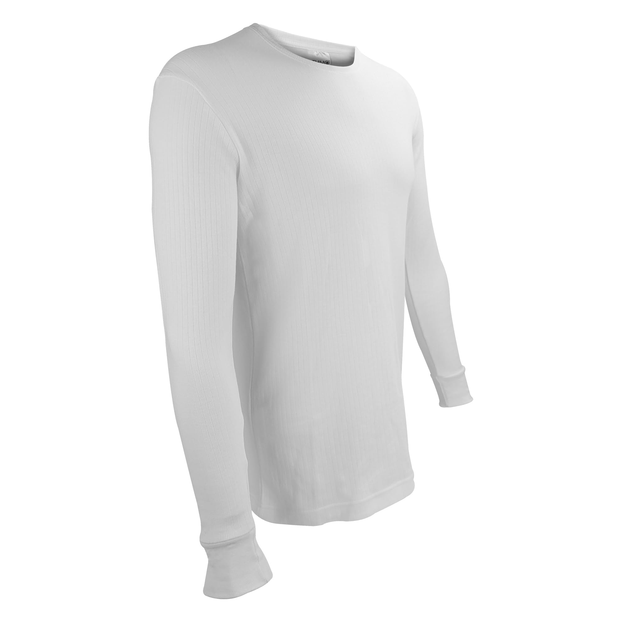 THMO Mens Long Sleeve Thermal Top Winter Fleece Underwear Baselayer Top (US, Alpha, Large, Regular, Regular, White)