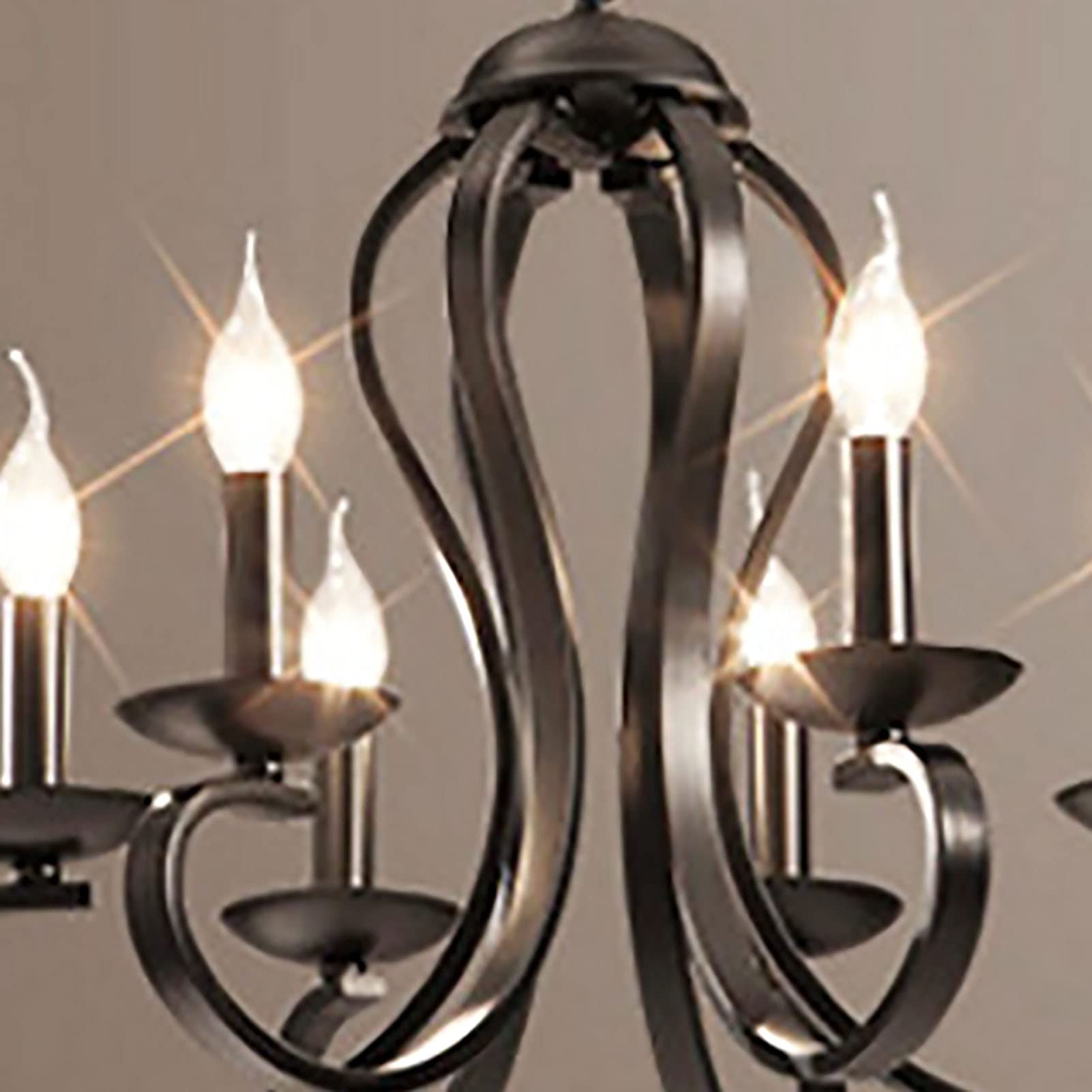 Persönlichkeit Kreativ Amerikanischer Stil Eisenkunst Kerze Kronleuchter,E14 Europäischer Stil Einfach Kerzenlampe,Für Wohnzimmer Esszimmer Schlafzimmer Bekleidungsgeschäft Café Ba-Schwarz. 62 * 56cm