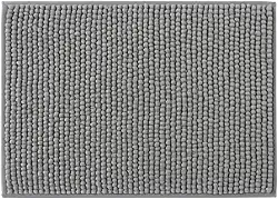 Tapete de Banheiro Microfibra Macarrão Bolinha Popcorn 40x60cm — Antiderrapante, Super Macio, Absorvente, Lavável, Secagem Rápida (Cinza Claro)