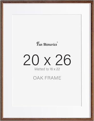 Miniatura 491 de Fun Memories Portarretratos de metal de 16 x 20 pulgadas con paspartú de 11 x 14 pulgadas, acabado de aluminio cepillado, parte delantera de vidrio
