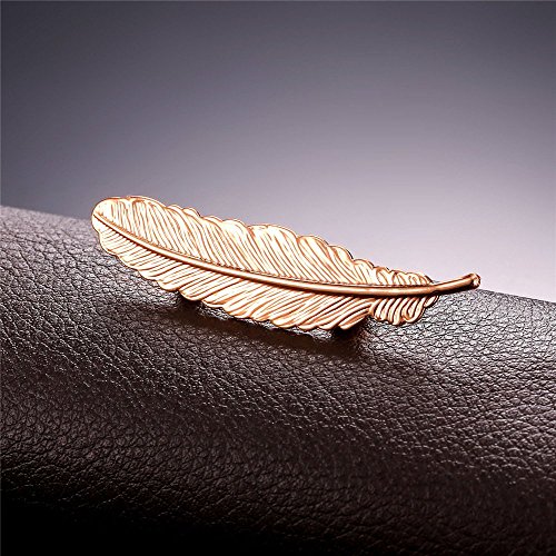 Image of U7 Brooches Jewelry for Women Men, Stainless Steel 18K Gold Plated Classic Feather /Flower /Tree of Life /Custom Photo /Breast Cancer Awareness Pink Ribbion Brooches and Pins for Wedding Dress or Party