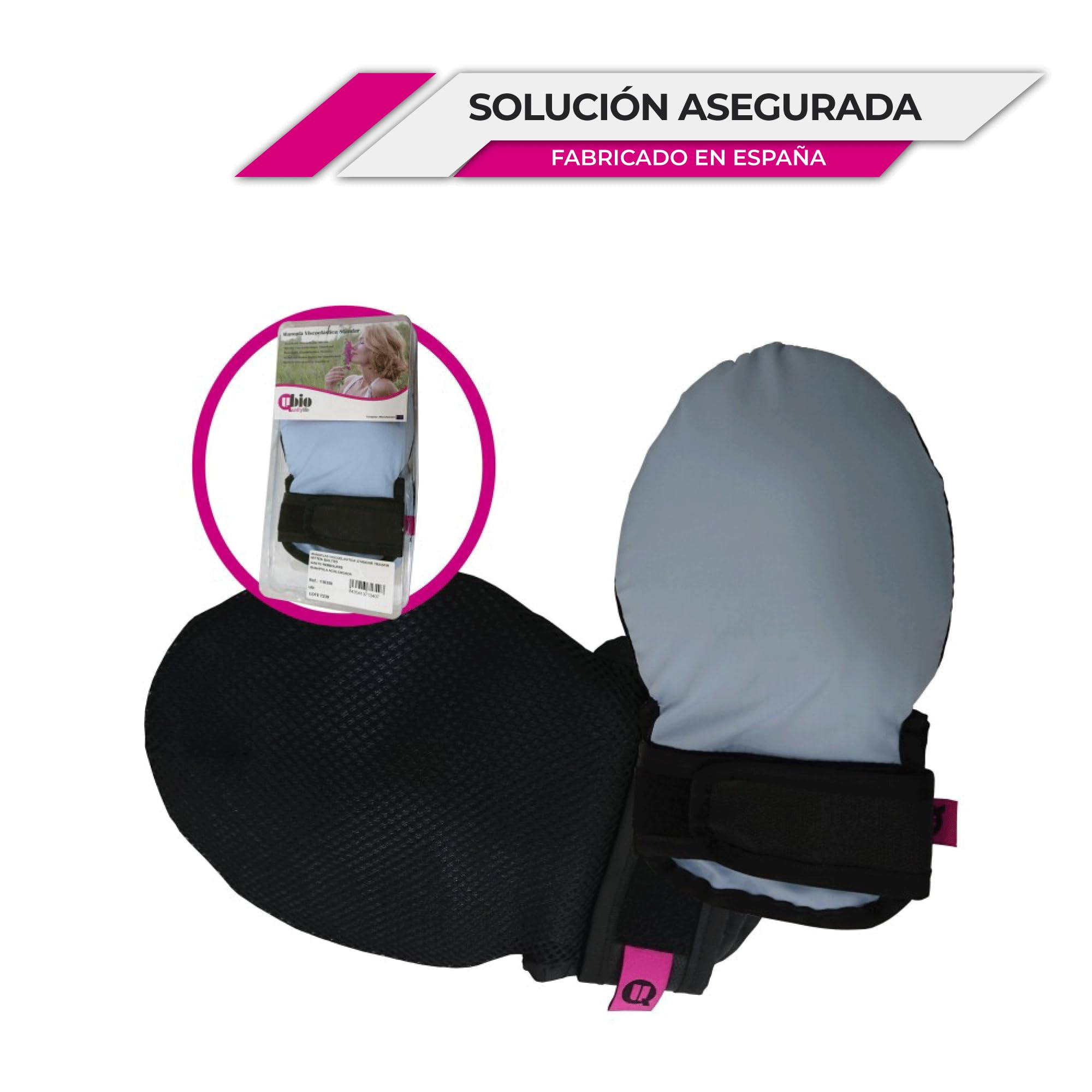 Ubio - Pack 2 Manoplas Antiescaras, Viscoelástica, Transpirable - Previene Autolesiones o Manipulación Sondas, Tubo de Drenaje - Manopla Acolchada Proteje Manos - Fabricado en España