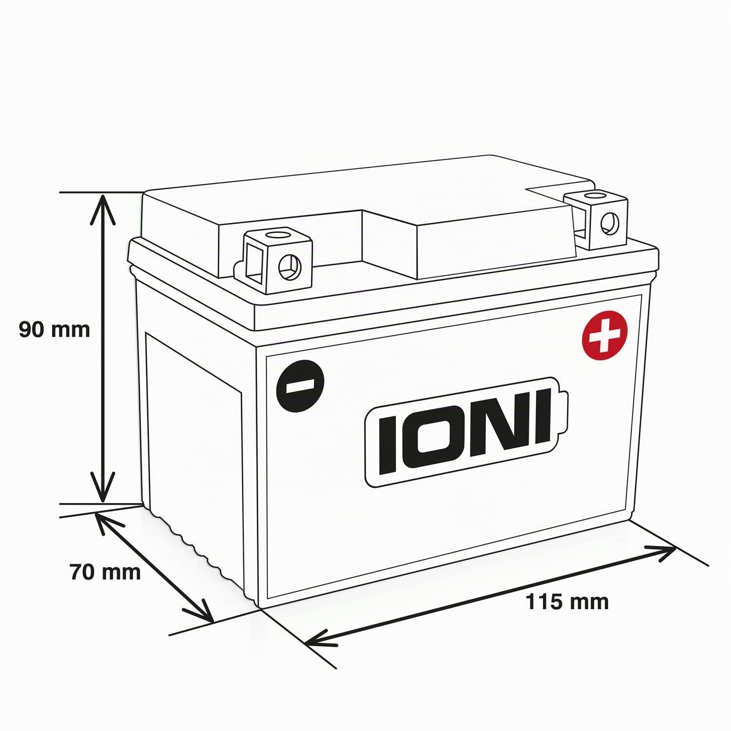Batteria AGM 12V 5Ah compatibile con YB4L-B, YTX4L-BS per scooter IONI ITX4L-BS