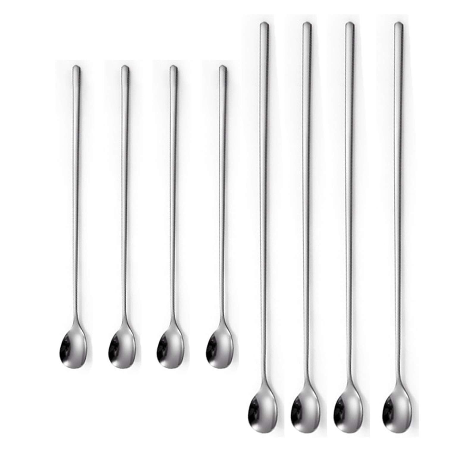Cucharas de Postre Cuchara de Mango Largo de Acero Inoxidable, Leche en Polvo, Miel, café, Bebida Que agitaba la Cuchara, extensión, Varilla de agitación ​Cucharas de Cóctel (Color : C)
