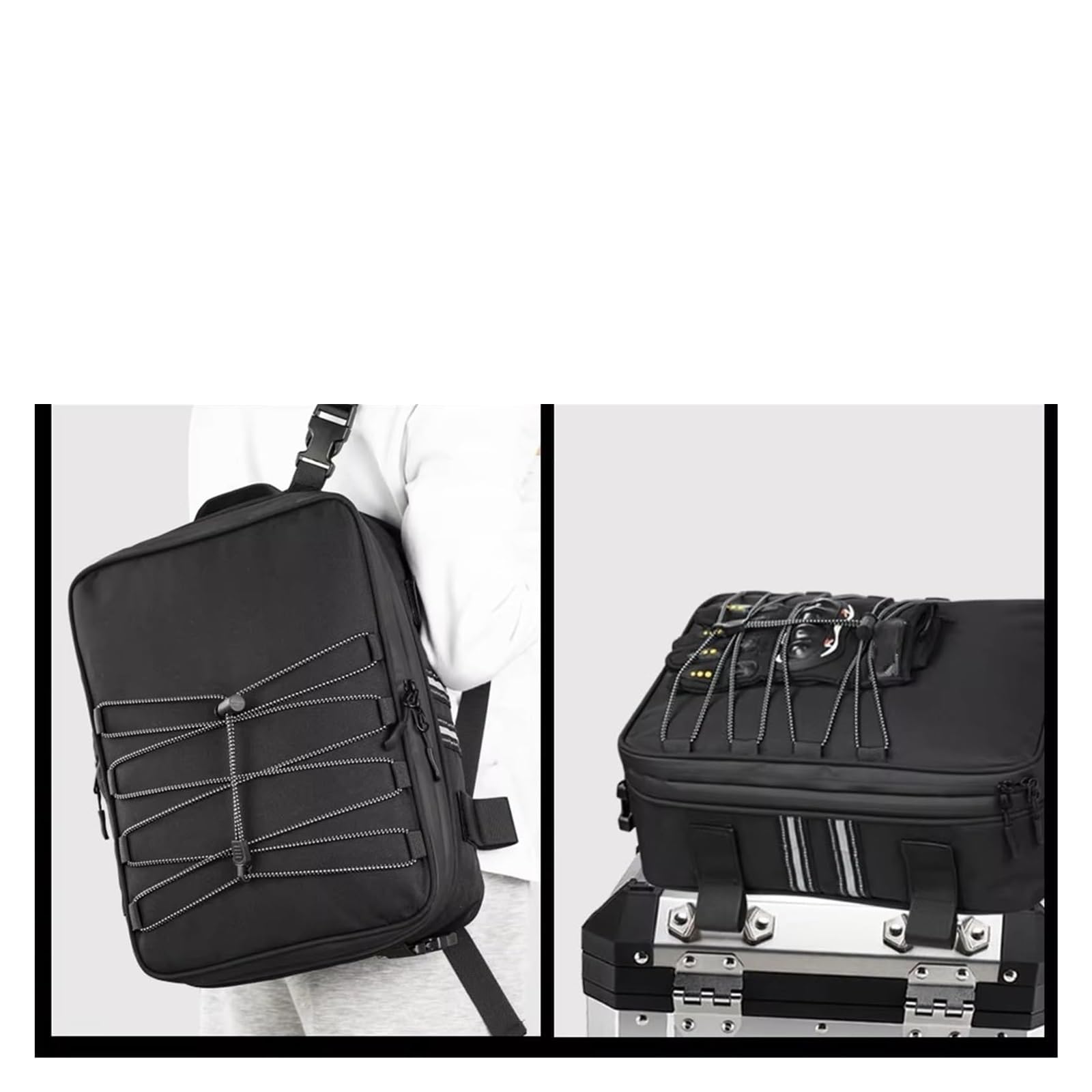 Moto Paraurti Borsa per BMW per K 1600 per Grand per America Borsa da Sella per Motocicletta Bauletto Posteriore Impermeabile(1 Top Bag)