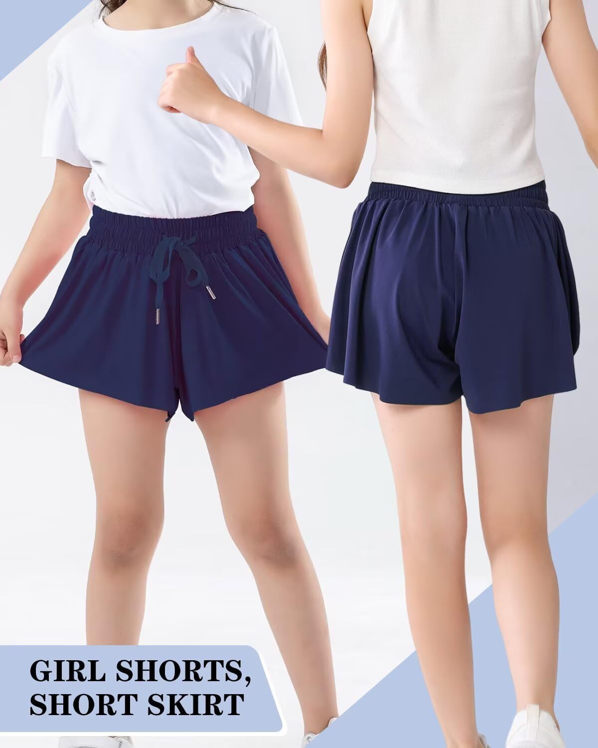 Girls Flowy Shorts with Spandex Liner,2 in 1 Butterfly Shorts Teen Girls with Pockets for Sports，Running，Athletic - Image 2