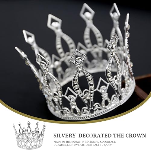 Miniatura 5 de DOERDO - Corona para pastel de diamantes de imitación hecha a mano con diamantes de imitación, decoración de pastel para boda, cumpleaños, temática