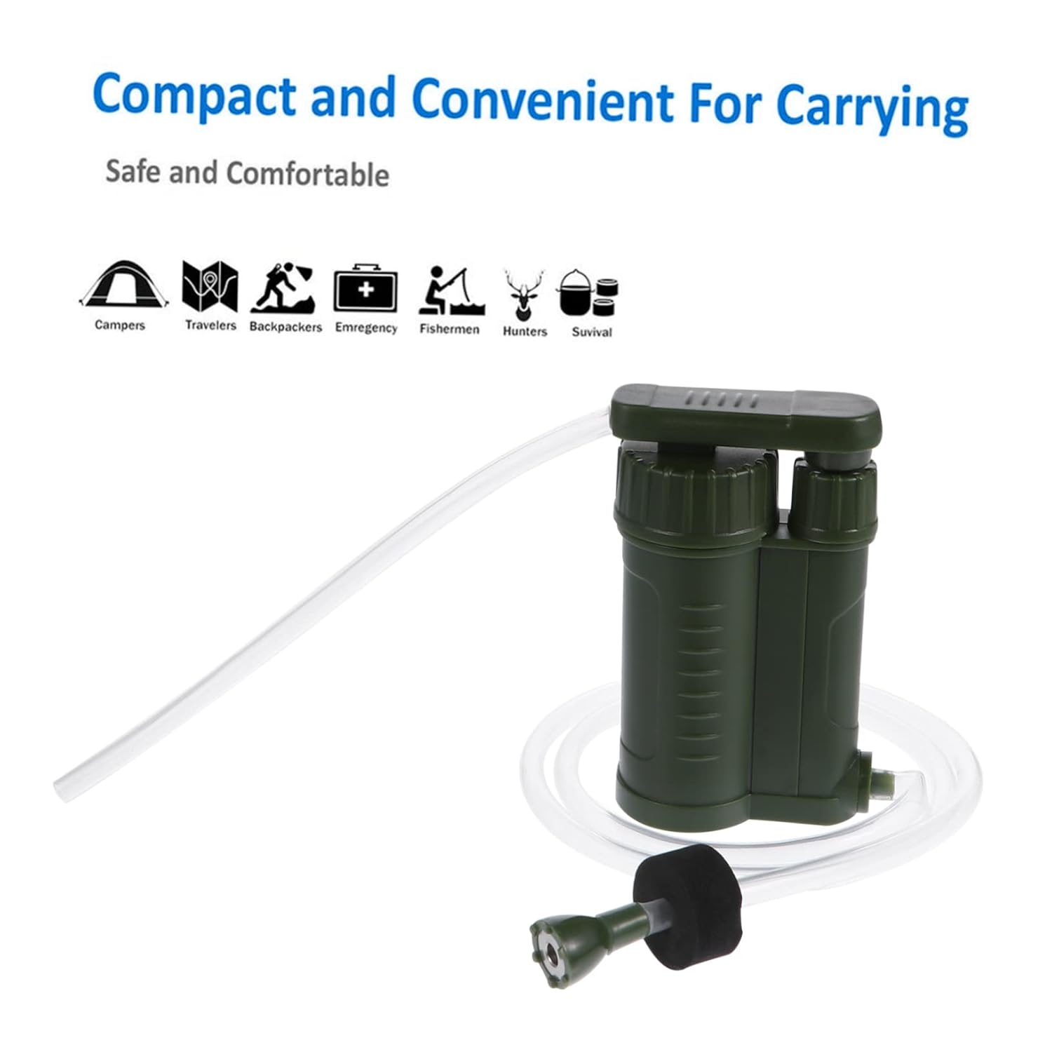 1Pc Portable Water Pump Emergency Water Purifier for Camping Hiking Outdoor Activities Removes Sediment Durable Reliable Water Filtration