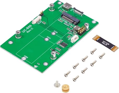 UCTRONICS PCIe to M.2 Adapter for Raspberry Pi 5, Supports M.2 NVMe M-Key Drives in 2230/2242/2280 Sizes, PCIe Gen2/Gen3 Compatible