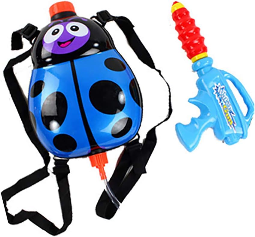 DIY House Childrens Ladybird Backpack Water Gun Wet Toys Water Pistols Pump Action Cannon Blaster Garden Kids Fun (1 Pack)