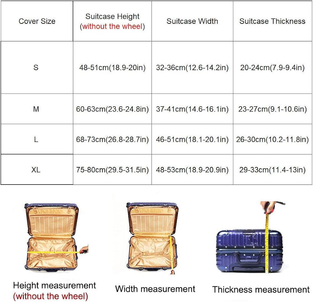 Miniatura 3 de MosaiRudo Funda de equipaje más gruesa protectora elástica para maleta de 18 a 32 pulgadas Para maleta