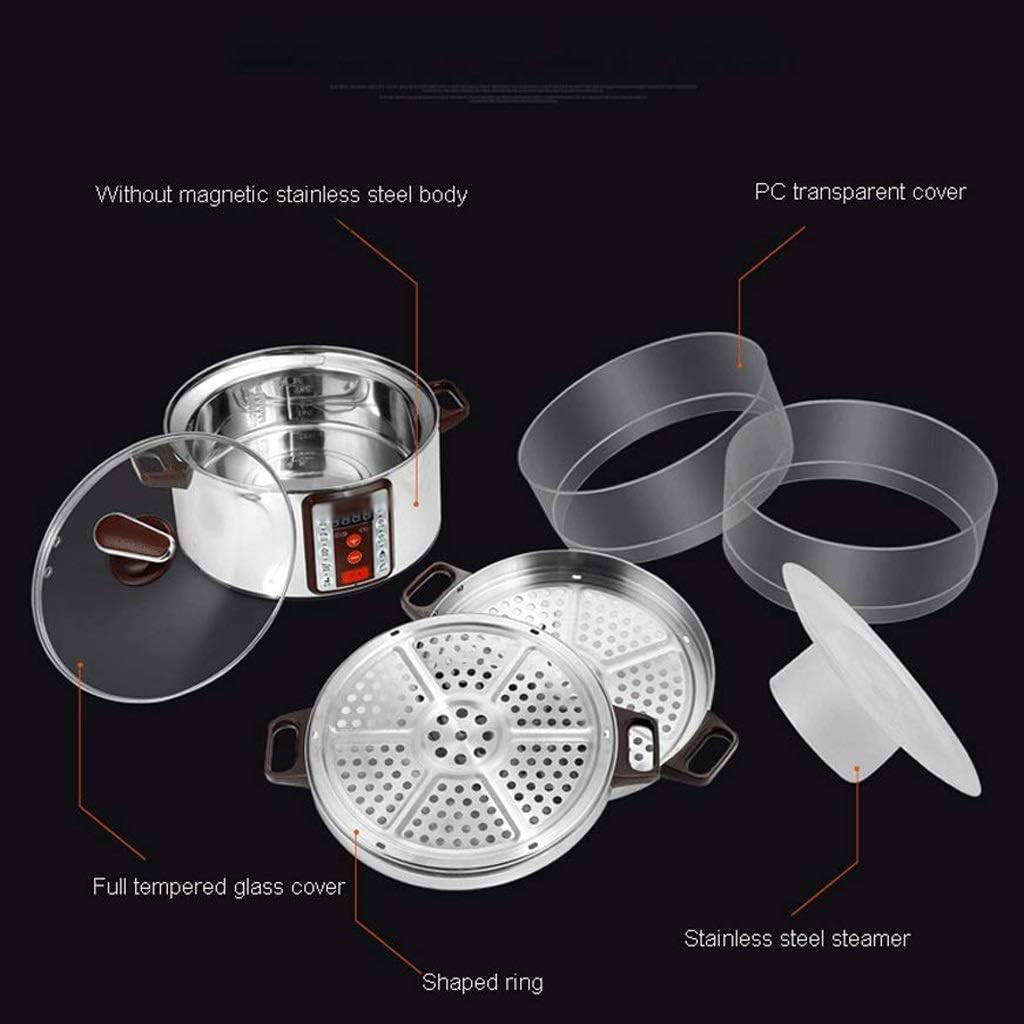 Electric Steamer Steamed Boiled Corn Electric Steamer Transparent Electric Steamer Steamed Vegetables Steamed Rice Pot (Size : 3)