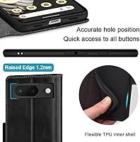Vista 5 de KEZiHOME Funda para Google Pixel 8, piel auténtica [bloqueo RFID] Funda tipo cartera con tarjetero y función atril para Google Pixel 8 5G