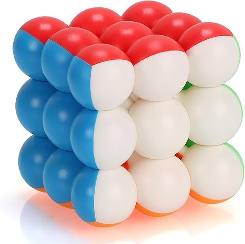 Miniatura 6 de Cubo de cuentas de bola de 3 x 3 x 3 x 3 pulgadas, sin calcomanías, cubo mágico de rompecabezas, juguetes para niños y adultos