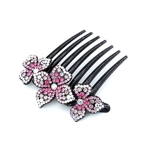 Miniatura 9 de Peine de cabello de flores para mujer, con diamantes de imitación, elegantes peinetas de cabello florales para novia, vintage, elegantes peinetas