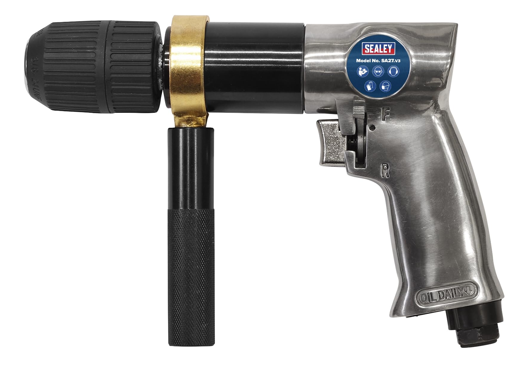 SEALEY SA27 - Trapano pneumatico reversibile con mandrino autoserrante da 13 mm e velocità 700 rpm