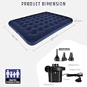 Robustt 56 Holes King Size Air Bed with Air Pump | Quick Inflatable - Blow Up Mattress Air Bed Portable Waterproof Air Mattress for Hiking, Travel, Outdoor and Home gallery image