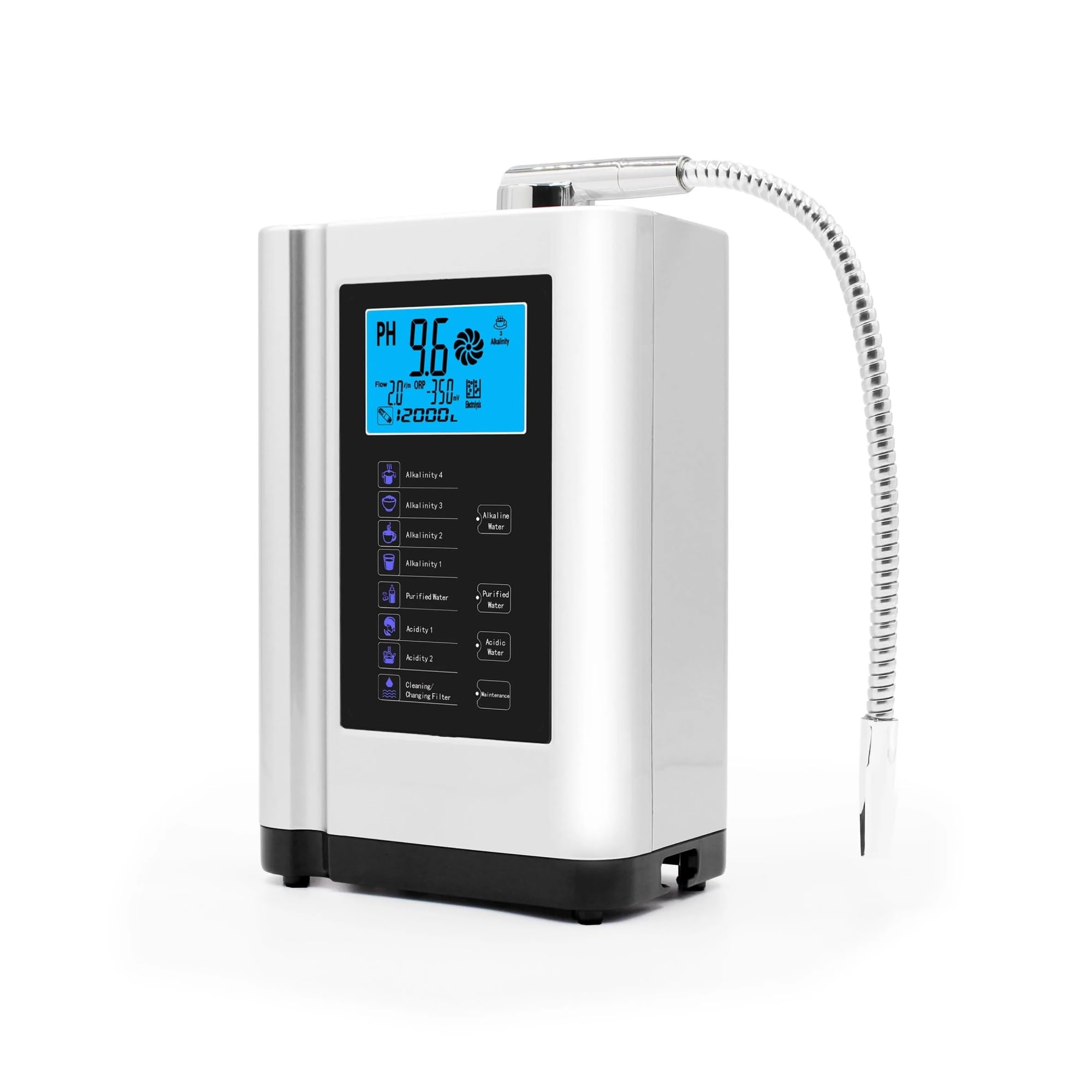 Système de filtration d'eau sous évier Ioniseur d'eau générateur d'hydrogène, purificateur, produit un système de filtre à eau acide alcalin PH 3.5 – 10.5 for la maison(blanc)