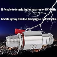 Vista 5 de Pararrayos N Hembra a N Hembra Mamparo Protector contra sobretensiones de relámpago IP67 con tubo de gas de 90 V 50 Ohm DC-3GHz