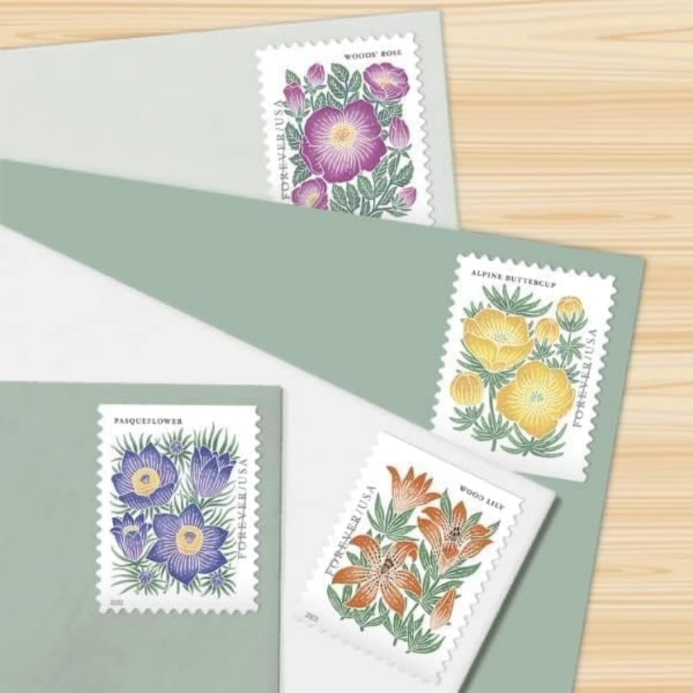 2022 Mountain Flora Wild Flowers Garden Forever First Class Postage Stamps - Garden, Flowers, Nature, Valentine, Wedding, Celebration, Anniversary, Love, Party (100 Stamps (5 Books of 20))