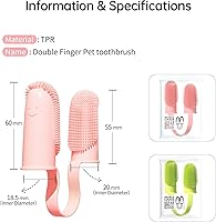 Vista 6 de Paquete de 3 cepillos de dientes de dedos para una fácil limpieza de dientes, cepillo de dientes de doble dedo para el cuidado dental