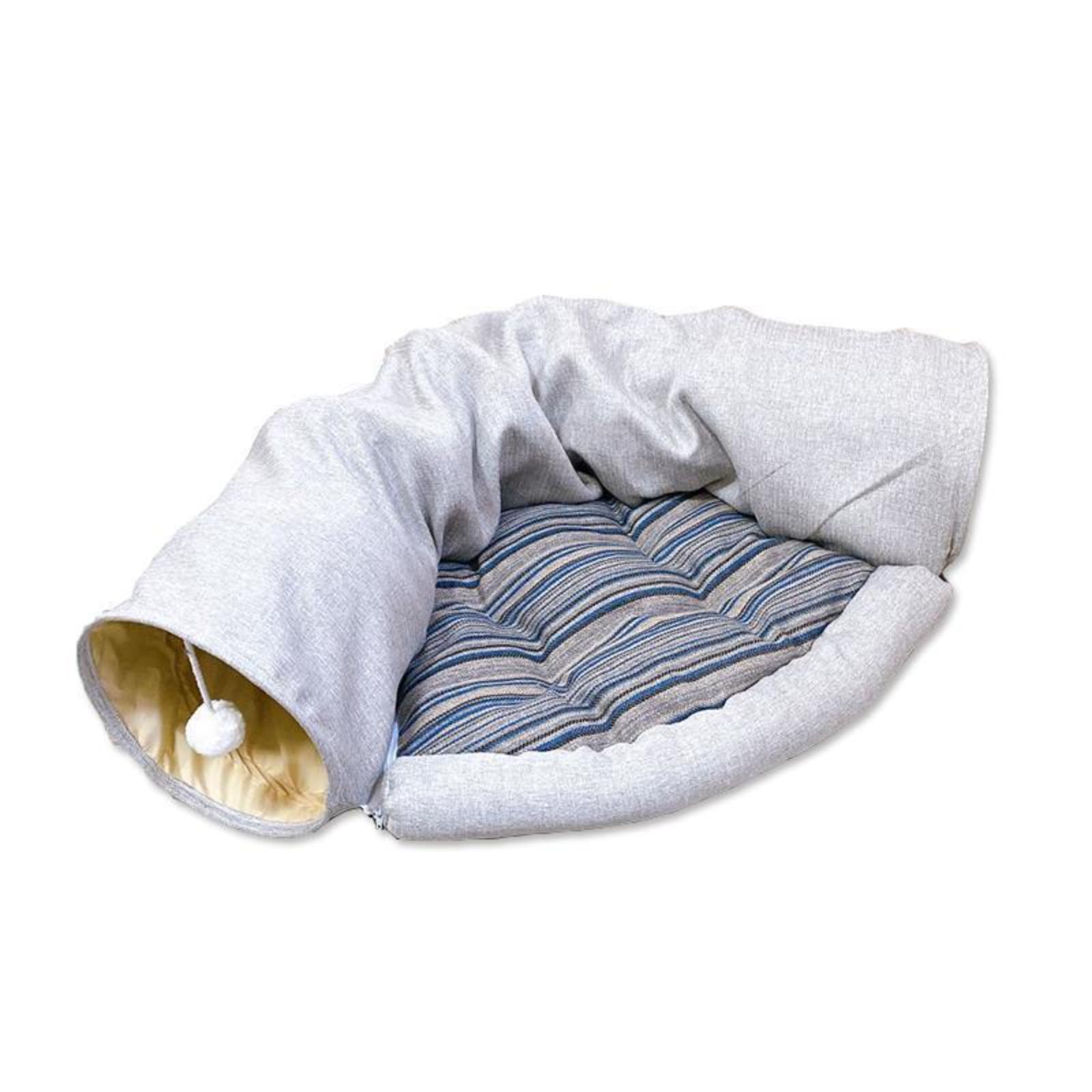 Lit Tunnel Lapin 2 en 1 avec Tapis Amovible Espace Polyvalent de Jeu et Repos pour Petits Animaux comme Le cobaye Furet hérisson