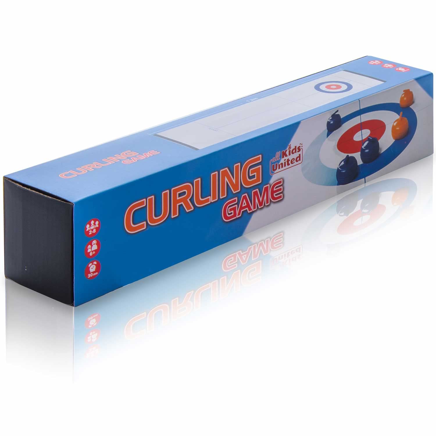 all Kids United® Curling - Juego Familiar de Tablero de Curling - Juego de Mesa de Bolos sobre Hielo Juego de Viaje para niños y Adultos