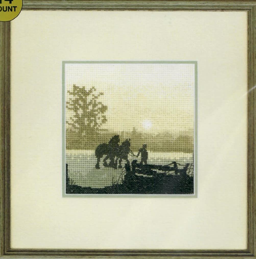 Heritage Crafts Cross Stitch Kit - Silhouettes, Off to Plough