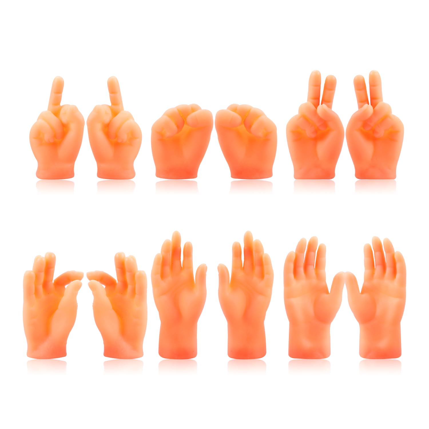 12 Pcs Tiny Hands - Finger Puppets Mini Finger Hands, Little Left and Right Hands, Little Finger Funny Finger Hand for Joke Toys, Prank Games, Video Shooting Props