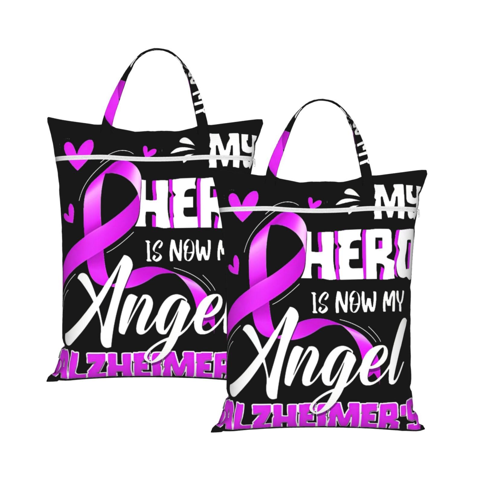 Cyanlit 2Pcs Alzheimer's Disease Awareness 2 Pcs Large Travel Laundry Bags Waterproof Wet Dry Bag For Travel,Swimming