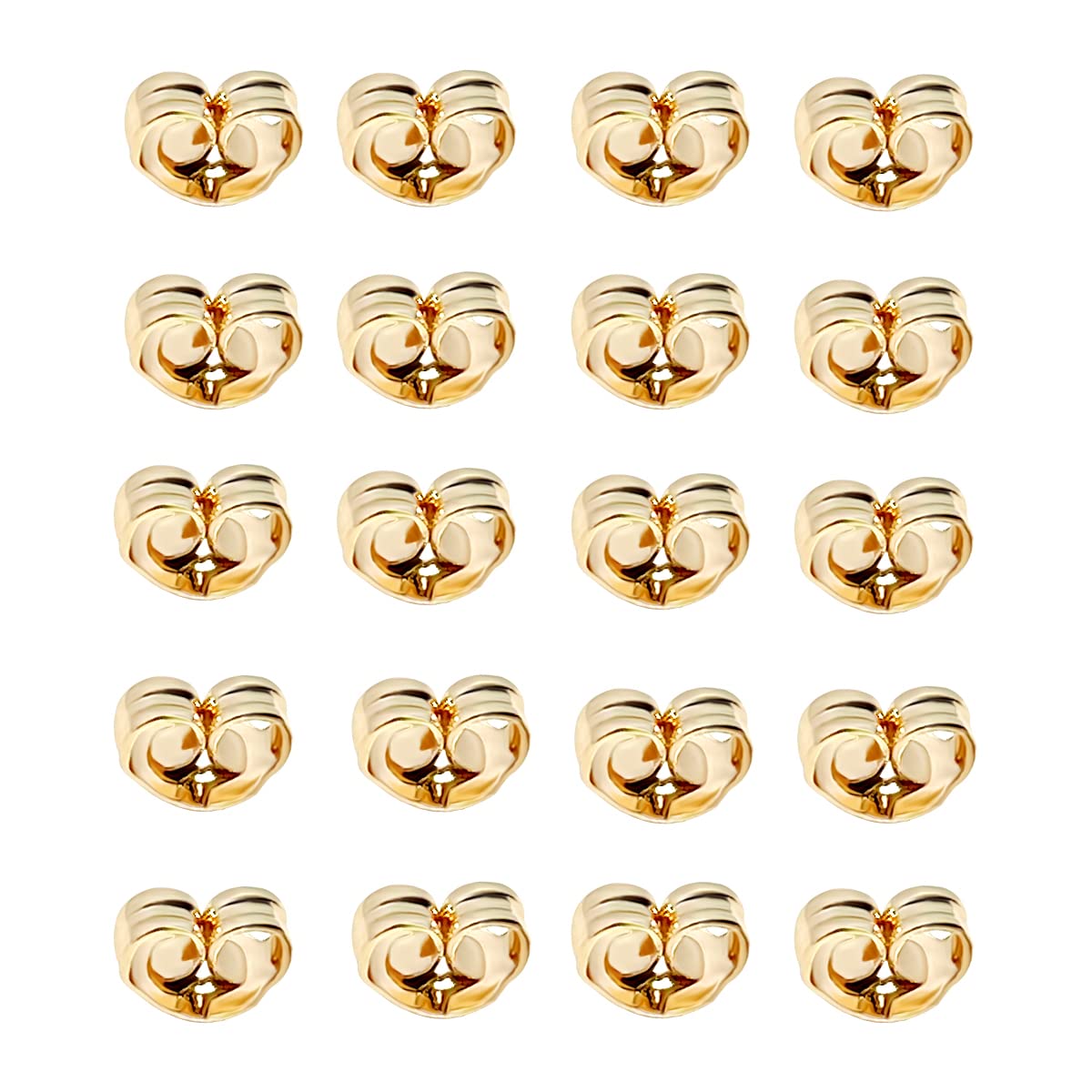 Hongxin LAttice 20pcs/10 Pairs Earring Backs,Replacement Secure Ear Locking Earring Backs for Stud Earrings 14K Gold
