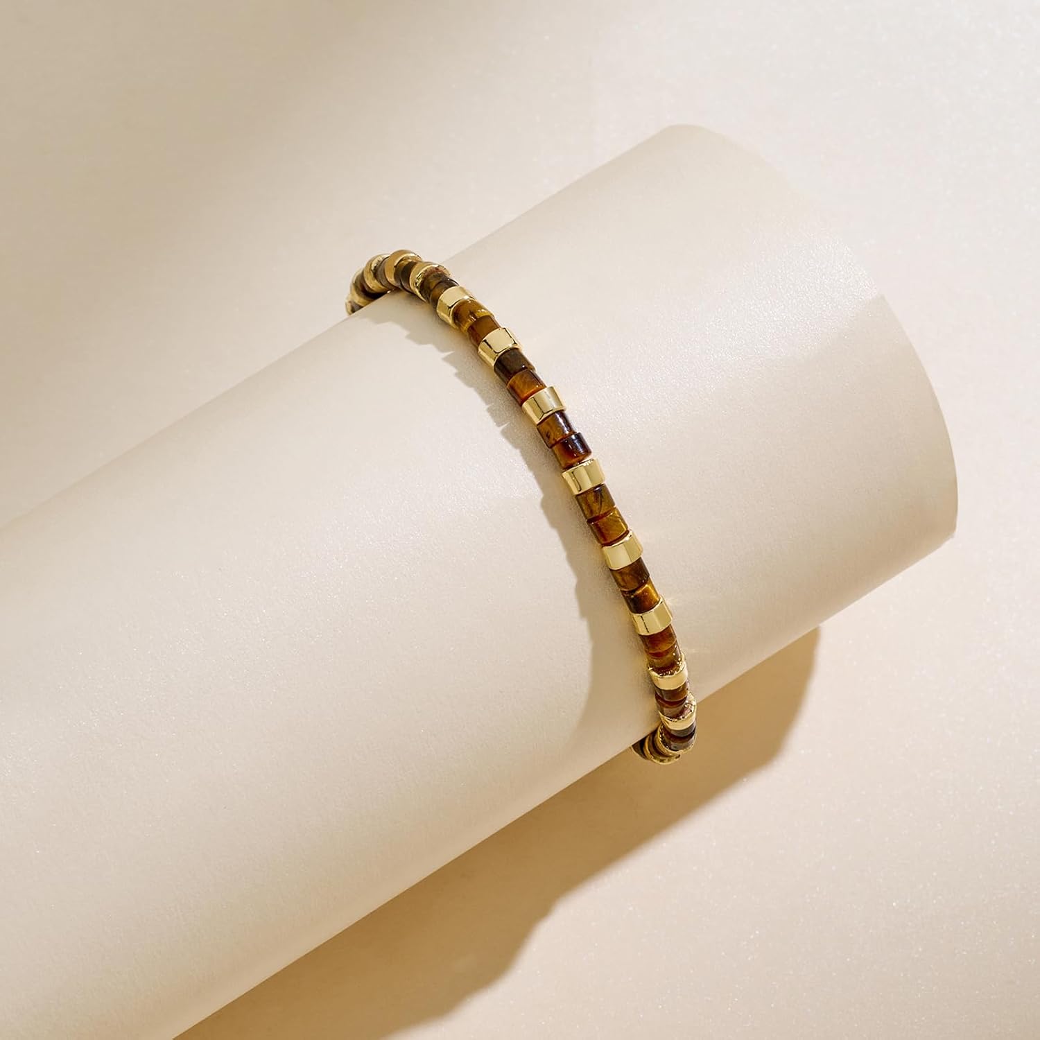 Beaded Bracelets for Women,14K-Gold-Plated Natural Gemstone Beaded Bracelets for Women Trendy Fashion Summer Boho Beach Jewelry Gifts - Image 6