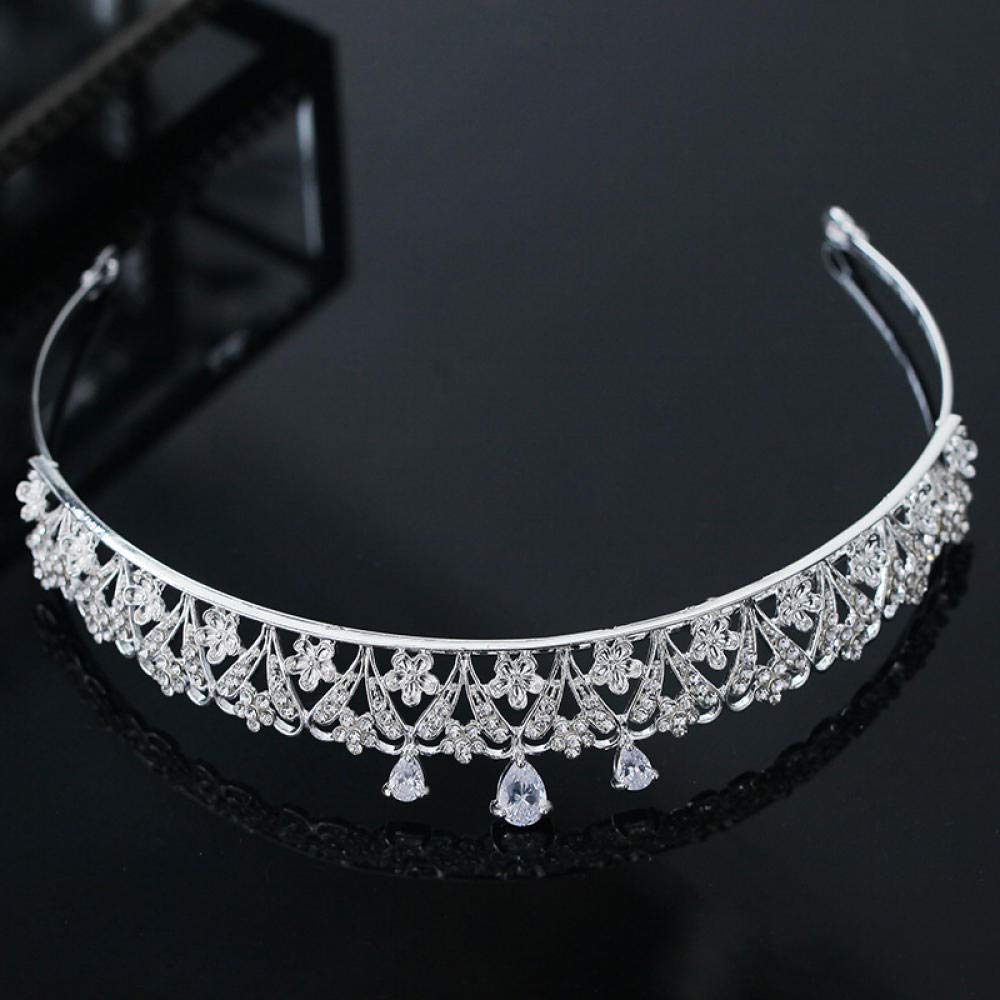 Tiara, stop strasu, ozdoba na głowę dla panny młodej, srebrna, kwiatowa, dla kobiet, prosta, modna ozdoba na wesele, ozdoba do włosów, w stylu vintage, na imprezę, prezent