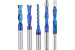 5 PCS Carbide CNC Router Bits Set for End Milling and Finish Machining
