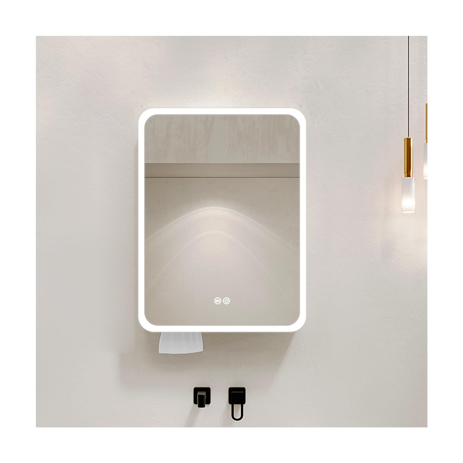 Armadietto a specchio da bagno in alluminio impermeabile da 40 cm - Scaffale multistrato per prodotti di bellezza a parete, design elegante e moderno