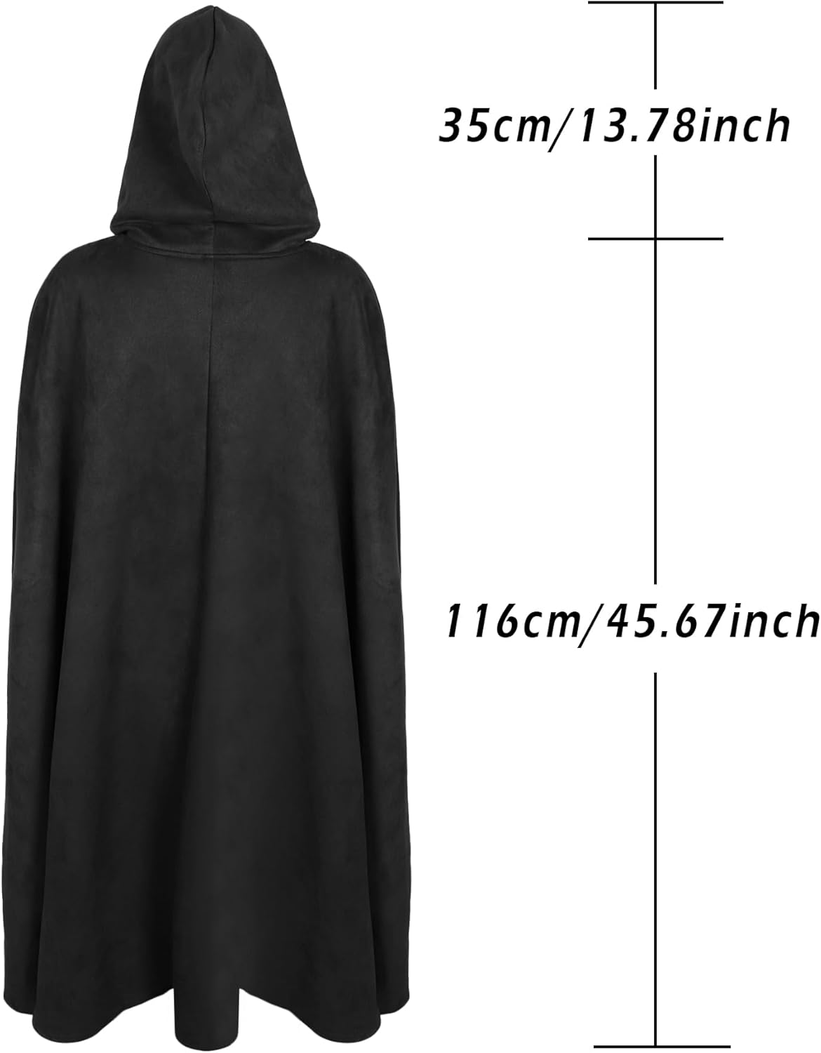 L'VOW Renaissance Cape with Hood Medieval Hooded Cape Halloween Sorcerer Hobbit Costume Cosplay - Image 6
