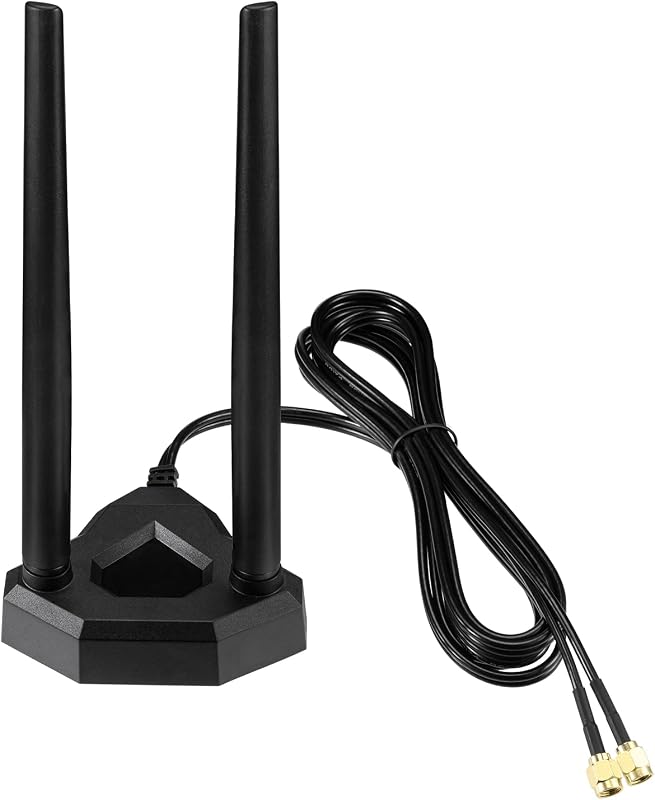 Eightwood Dual Band WiFi Antenna 2.4GHz 5GHz RP-SMA WiFi Antennae | 6.5ft Extension Cable, for PC Desktop Computer PCI PCIe WiFi Bluetooth Card Motherboard Wireless Network Router