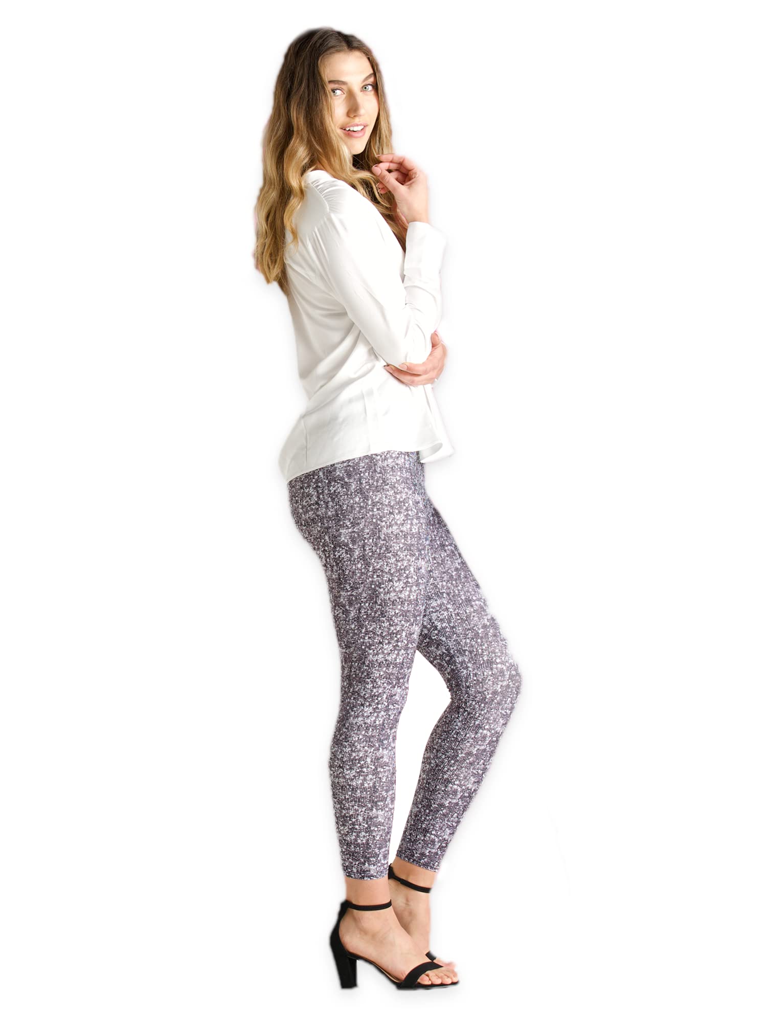 On The Go Women's High Waist Etched Leggings - Supersoft Slimming Tummy Control Yoga Pants (1 Pair, Etched, Size 3X-5X)