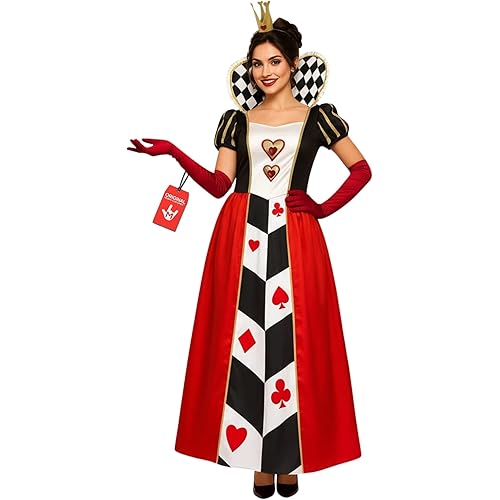 Morph Long Heart Queen Costume For Women With Dress And Accessories, Halloween Costumes For Womens Queen Costume