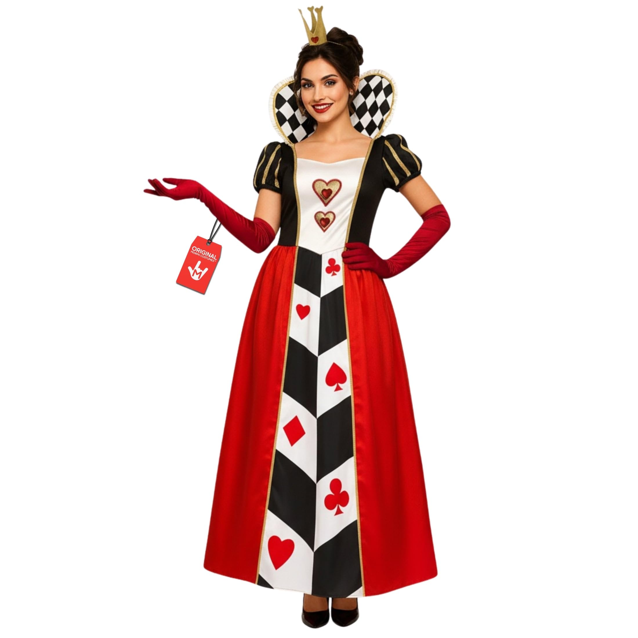 Morph Long Heart Queen Costume For Women With Dress And Accessories, Halloween Costumes For Womens Queen Costume