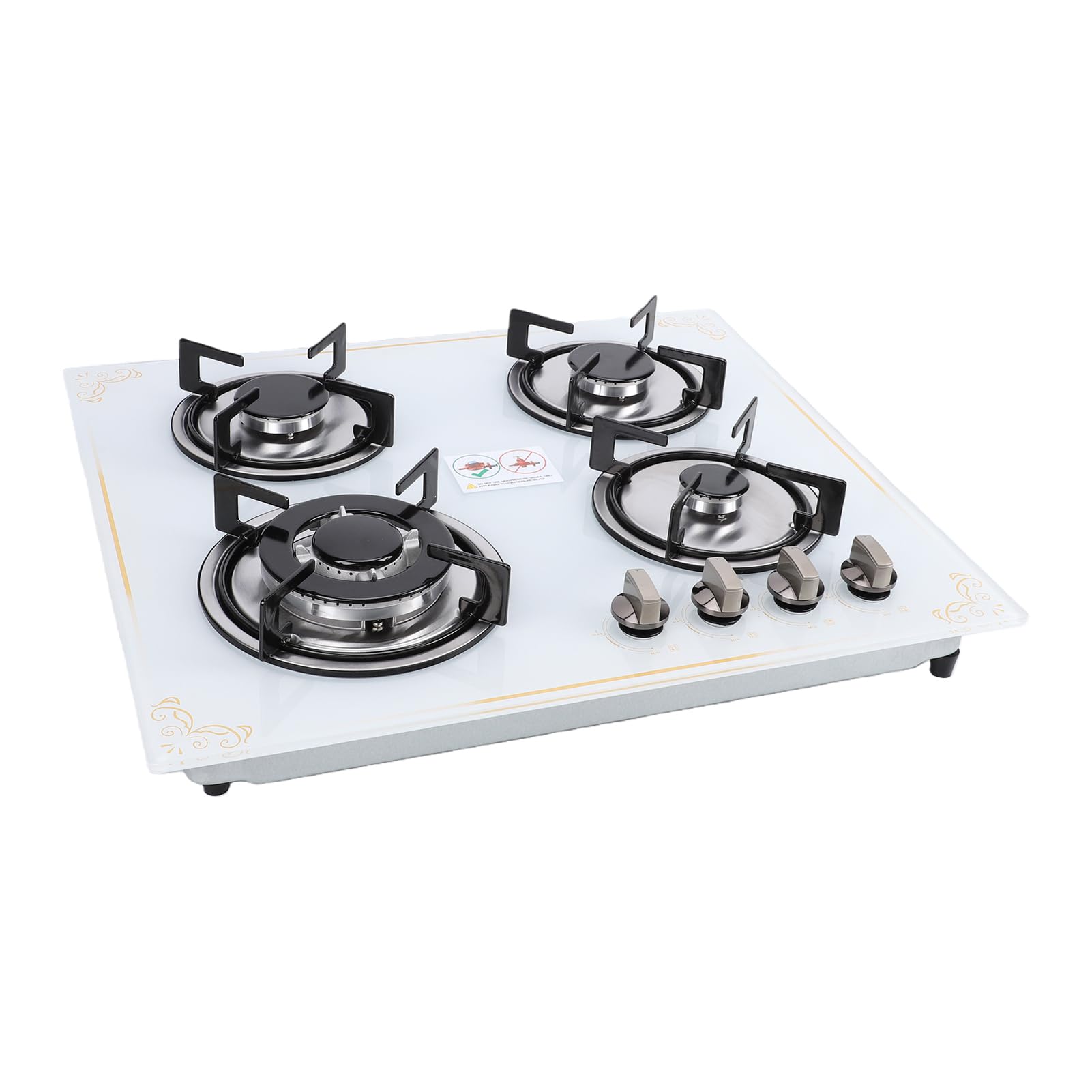 ZJchao Placa de Gas de 24 Pulgadas, Encimera de Gas Integrada, 4 Fuegos, for Cocina Apartamento Autocaravana y Cocina Exterior