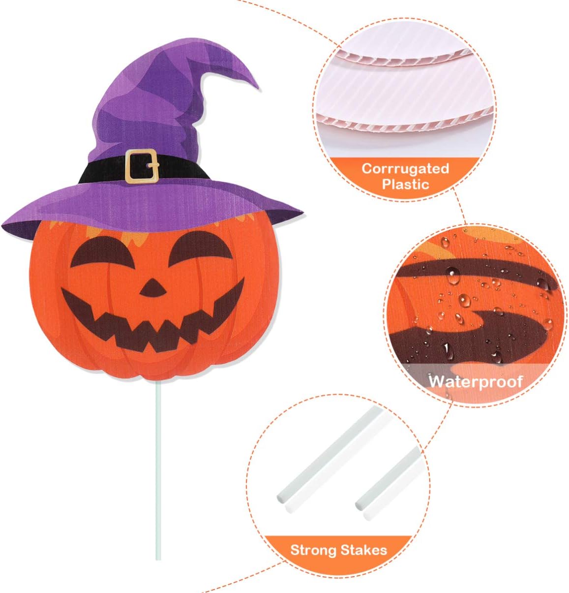 Amazon Com Stobok 8pcs Halloween Decorations Outdoor Extra Large Pumpkins Ghost Corrugate Lawn Yard Signs With Stake Family Friendly Halloween Trick Or Treating Party Prop Patio Lawn Garden