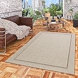 Pergamon Panama - Alfombra Interior/Exterior Plana Tejida - Borde Gris - 5 tamaños