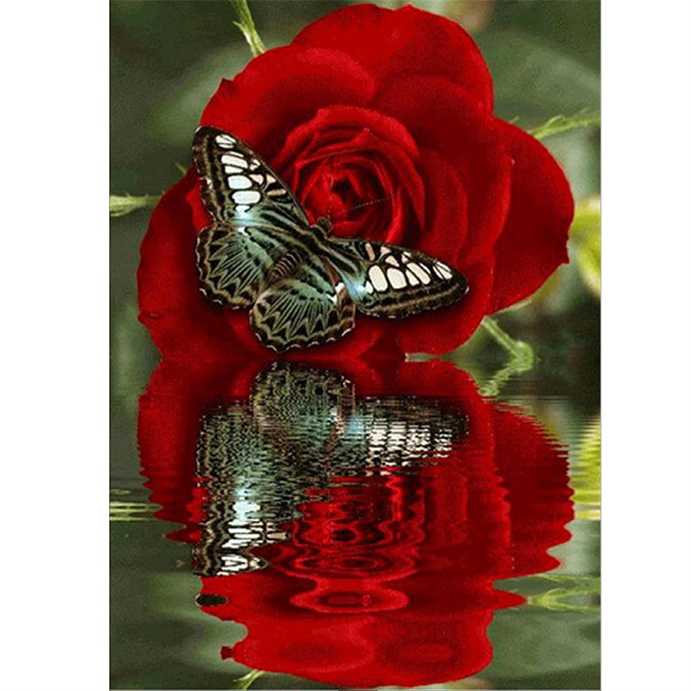 Art de diamant de bricolage 5D rose rouge | Kit mosaïque 50x120cm