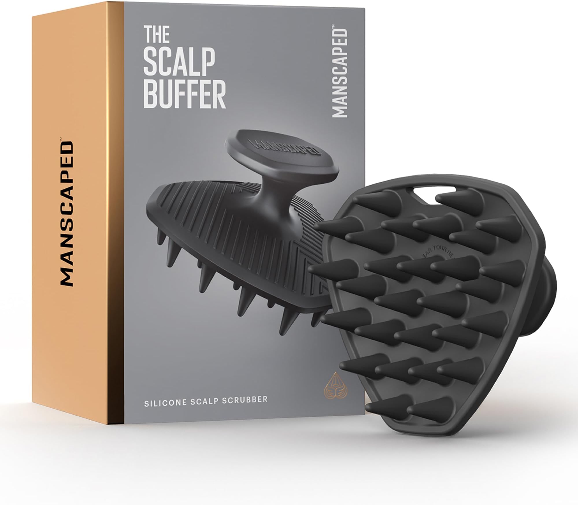 The Scalp Buffer Men’s Silicone Head Scrubber – Premium Cleansing & Exfoliating Hair Brush, Ergonomic Handheld Design for Gentle Scalp Massage (1-Pack)