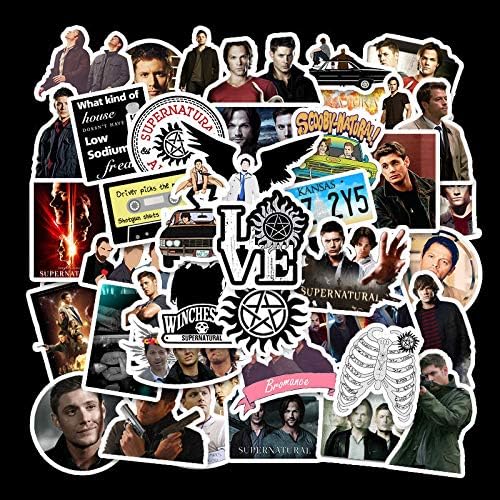 Supernatural Stickers for Laptop (50 PCS),Gift for Children Teens Adults Girl Boys,TV Movies Stickers for Water Bottle,Waterproof Vinyl Stickers for Dairy,Scrapbook,Skateboard