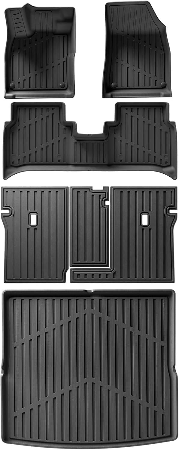 for Audi Q4 2022-2026 (not Fit Sportback) Car Floor Mats Cargo Liner Trunk Backrest Pad TPE 3D Foot Mat Black(LHD 3PCS)
