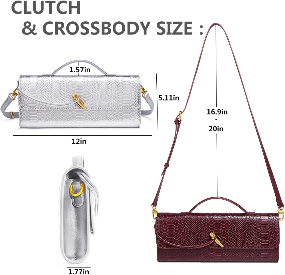 Geelyda Gold Purse, Clutch Purses for Women, Vegan PU Leather Evening Bag for Wedding, Party, Prom